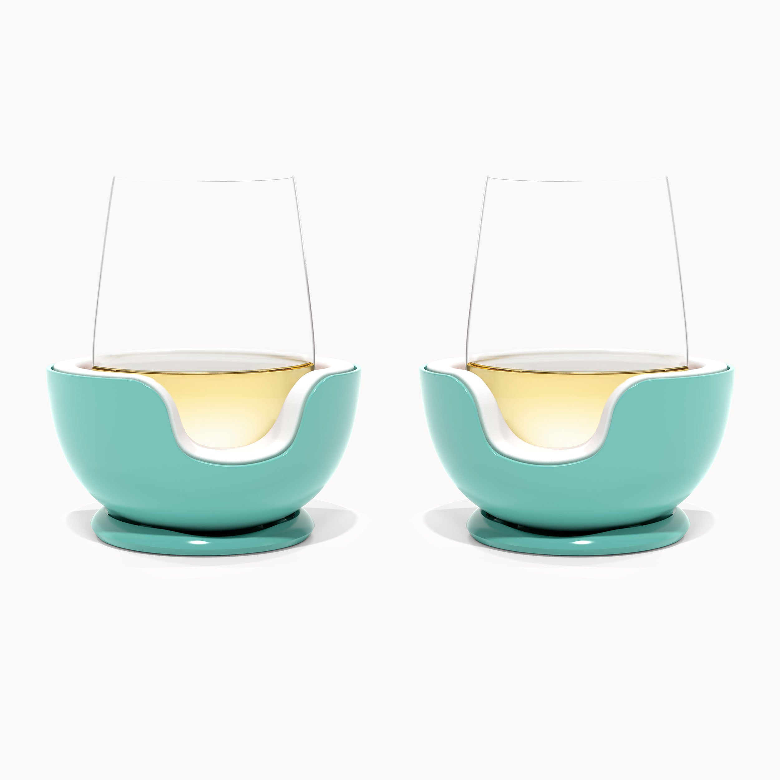 Stemless Wine Chiller Pair Cyan