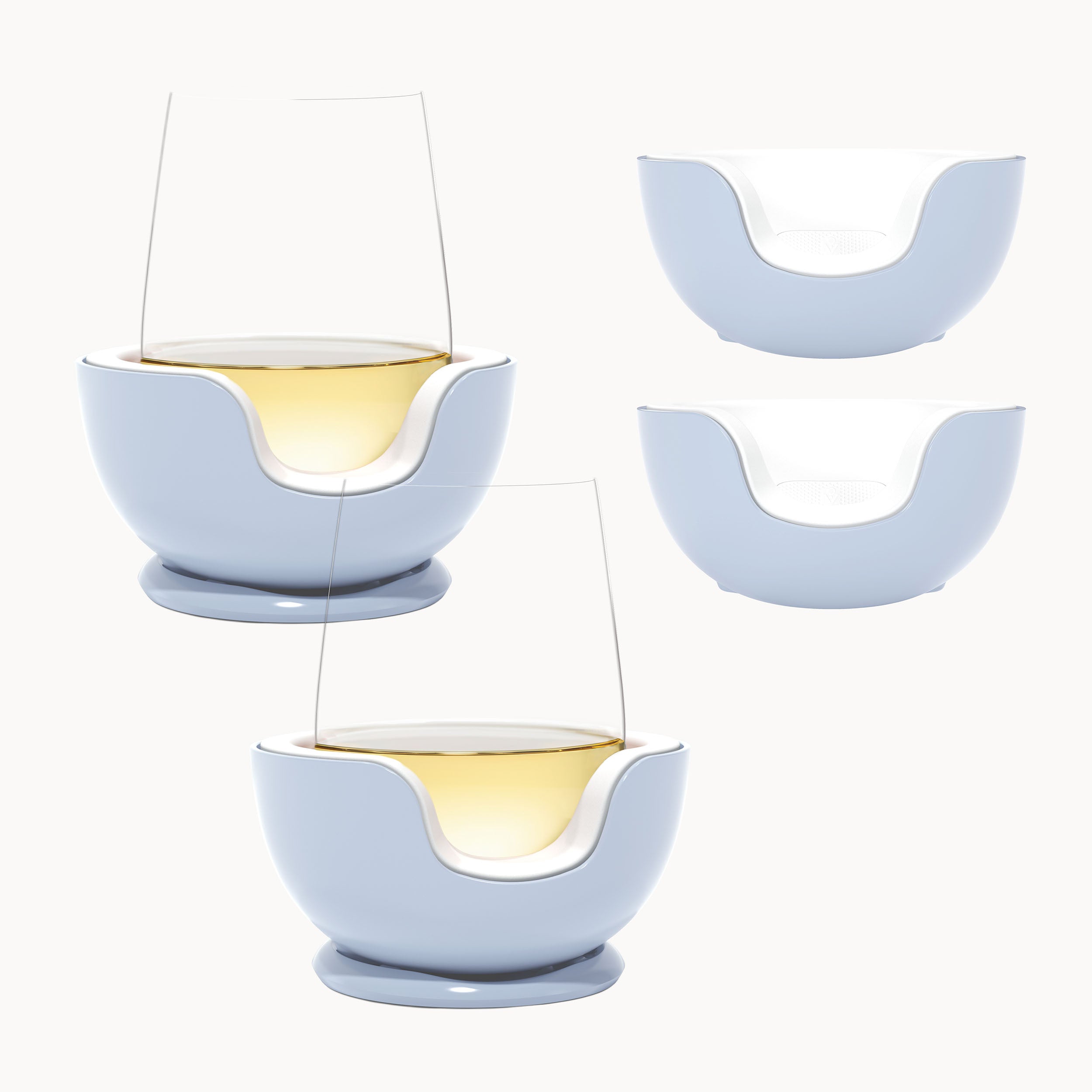Stemless Wine Chiller Pair + 2 Extra Chill Cradles™