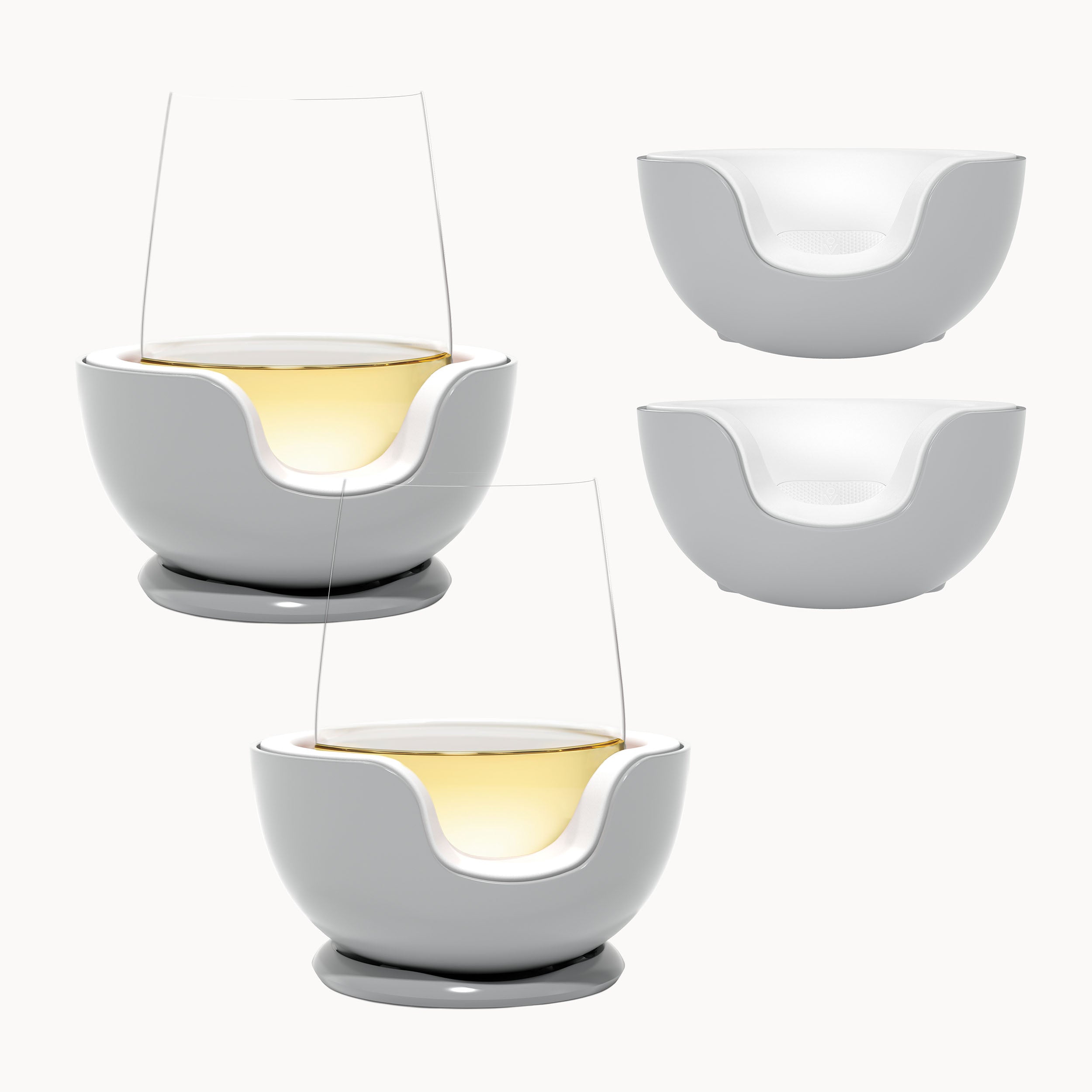 Stemless Wine Chiller Pair + 2 Extra Chill Cradles™