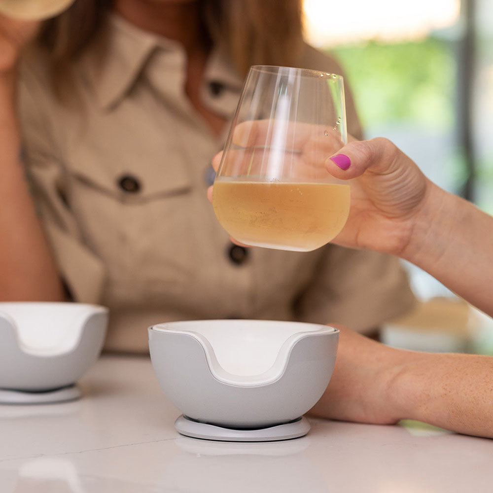 Stemless Wine Chiller Pair Cyan