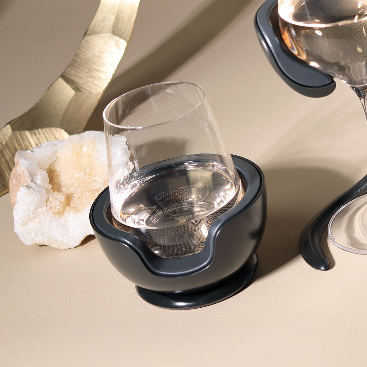 best wine accessories, black stemless wine chiller