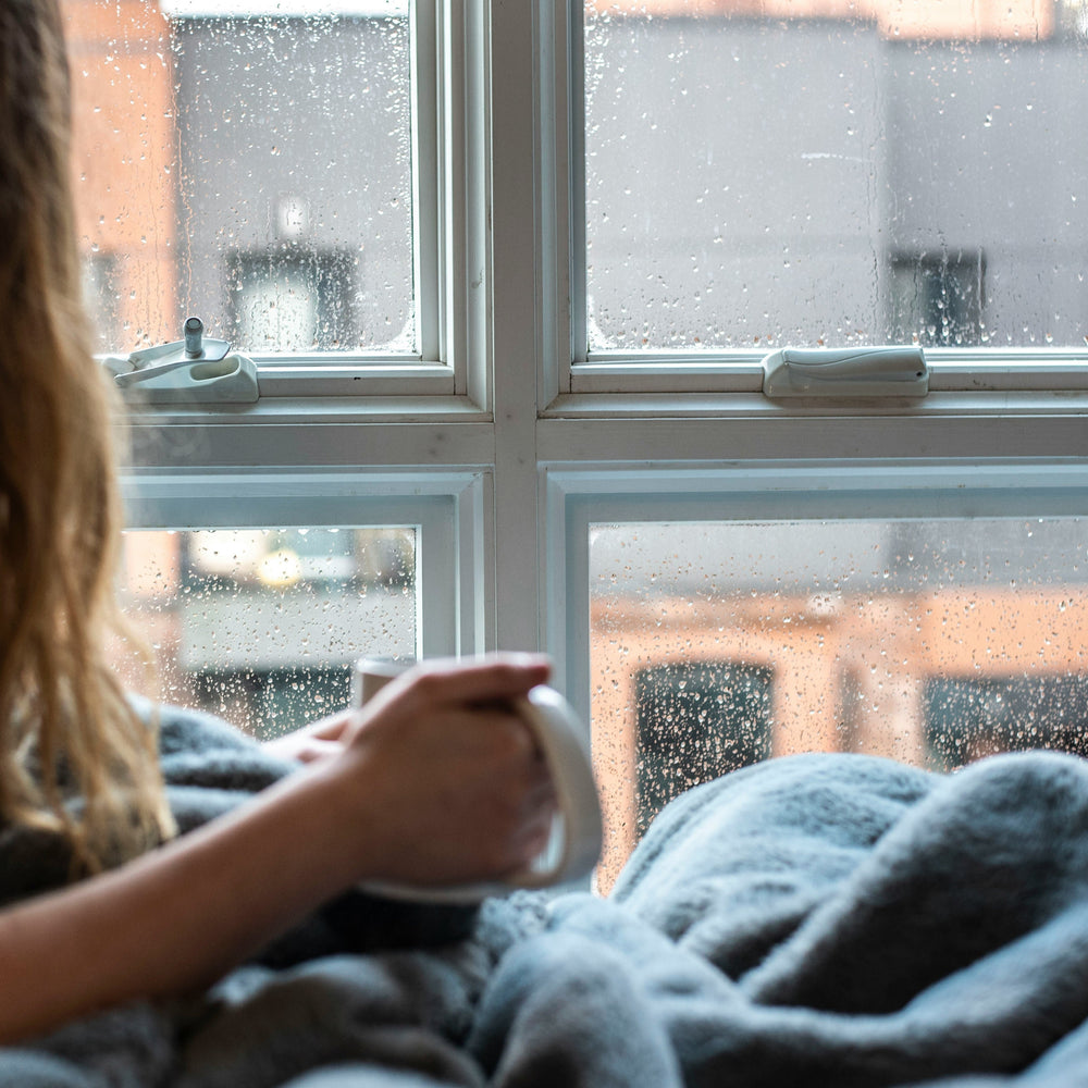 cozy winter by the window. wine chiller, chilled wine, personal wine chiller, chilled glasses, cold wine, vochill stemless wine chiller. 