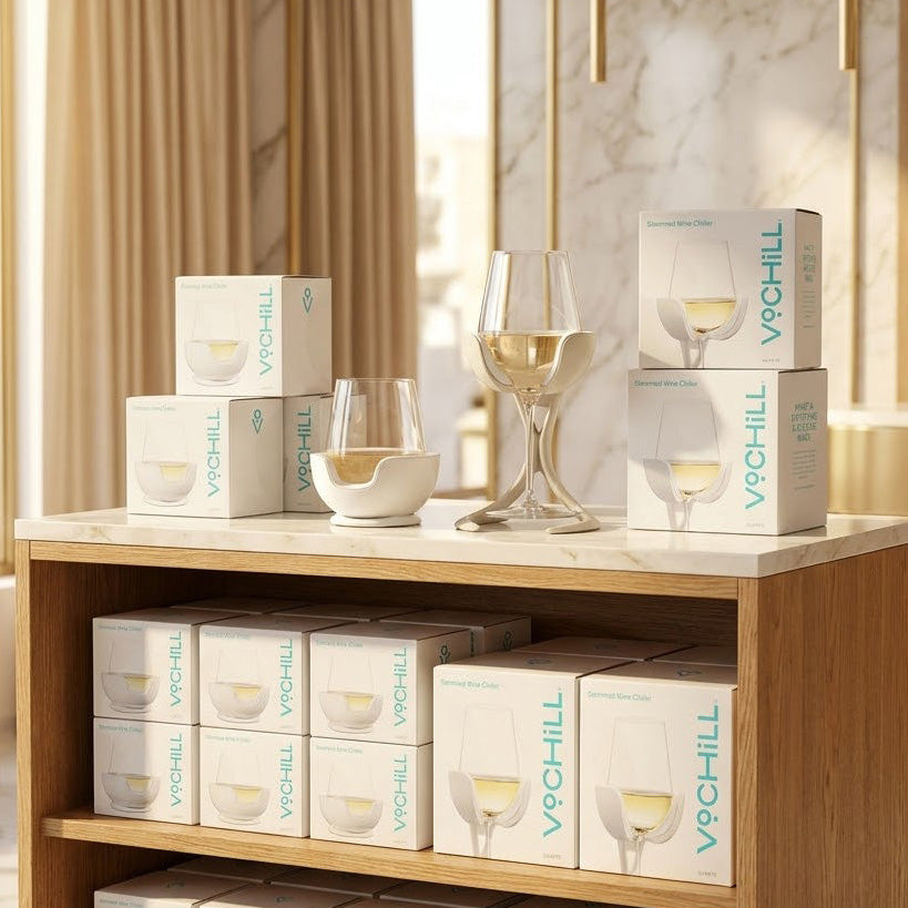 Stemless Chiller Gift Set | VoChill's Wine Chiller & Stemless Wine
