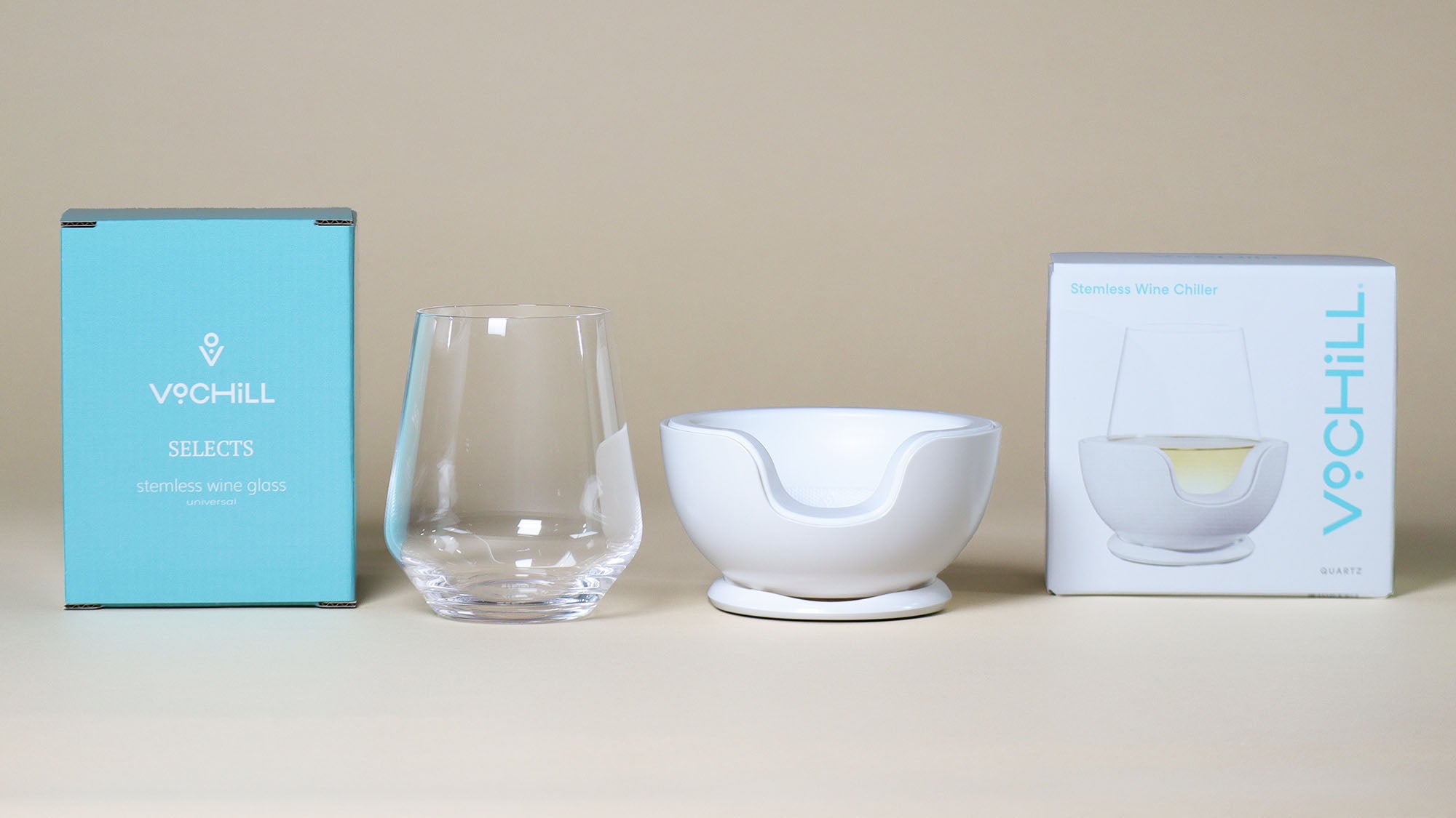 Stemless Chiller Gift Set - Noir