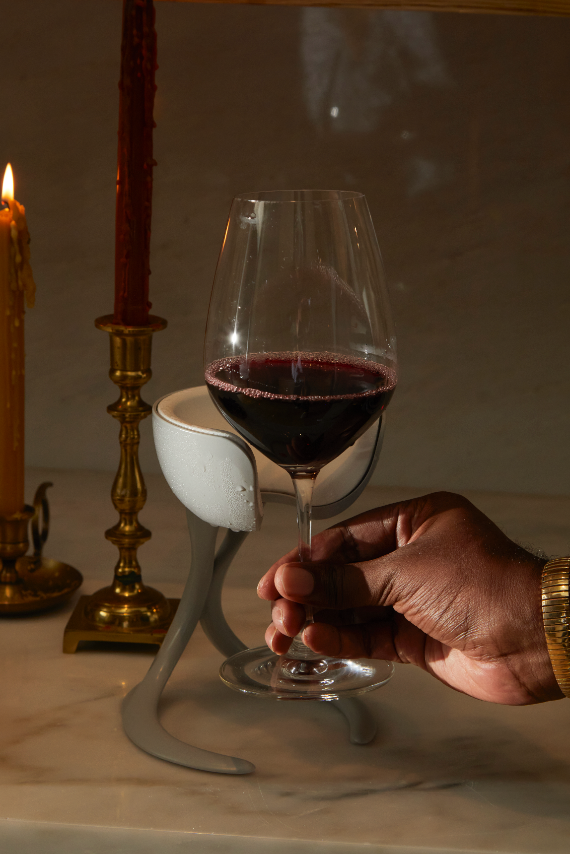 Stemmed Wine Chiller + Extra Chill Cradle™ - Stone