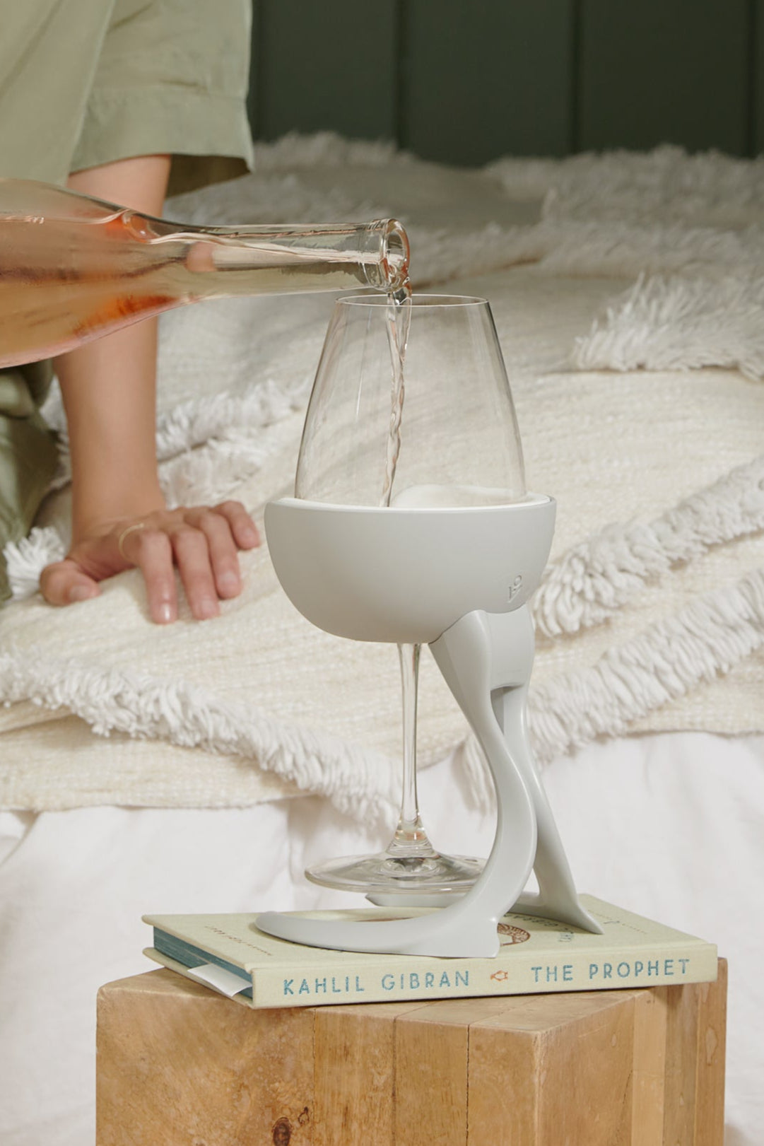 Stemmed Wine Chiller + Extra Chill Cradle™ - Stone
