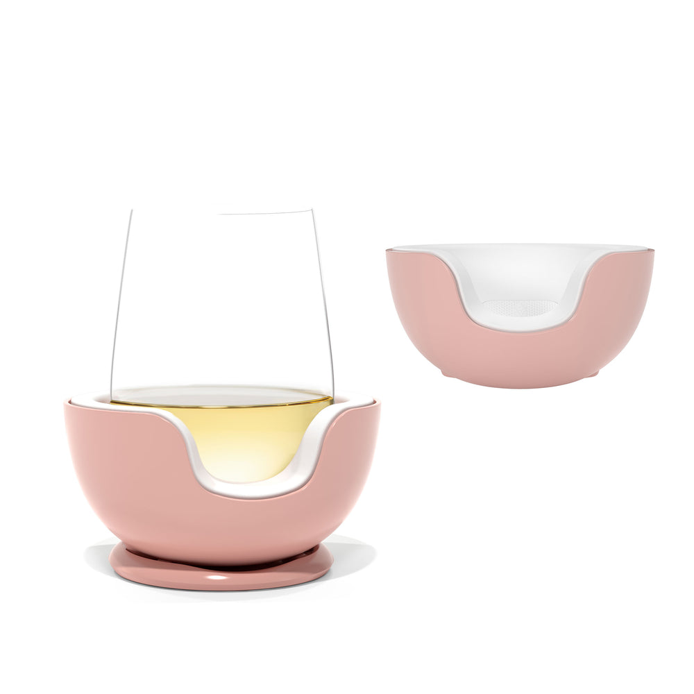 Stemless Wine Chiller + Extra Chill Cradle Sale Item Rose