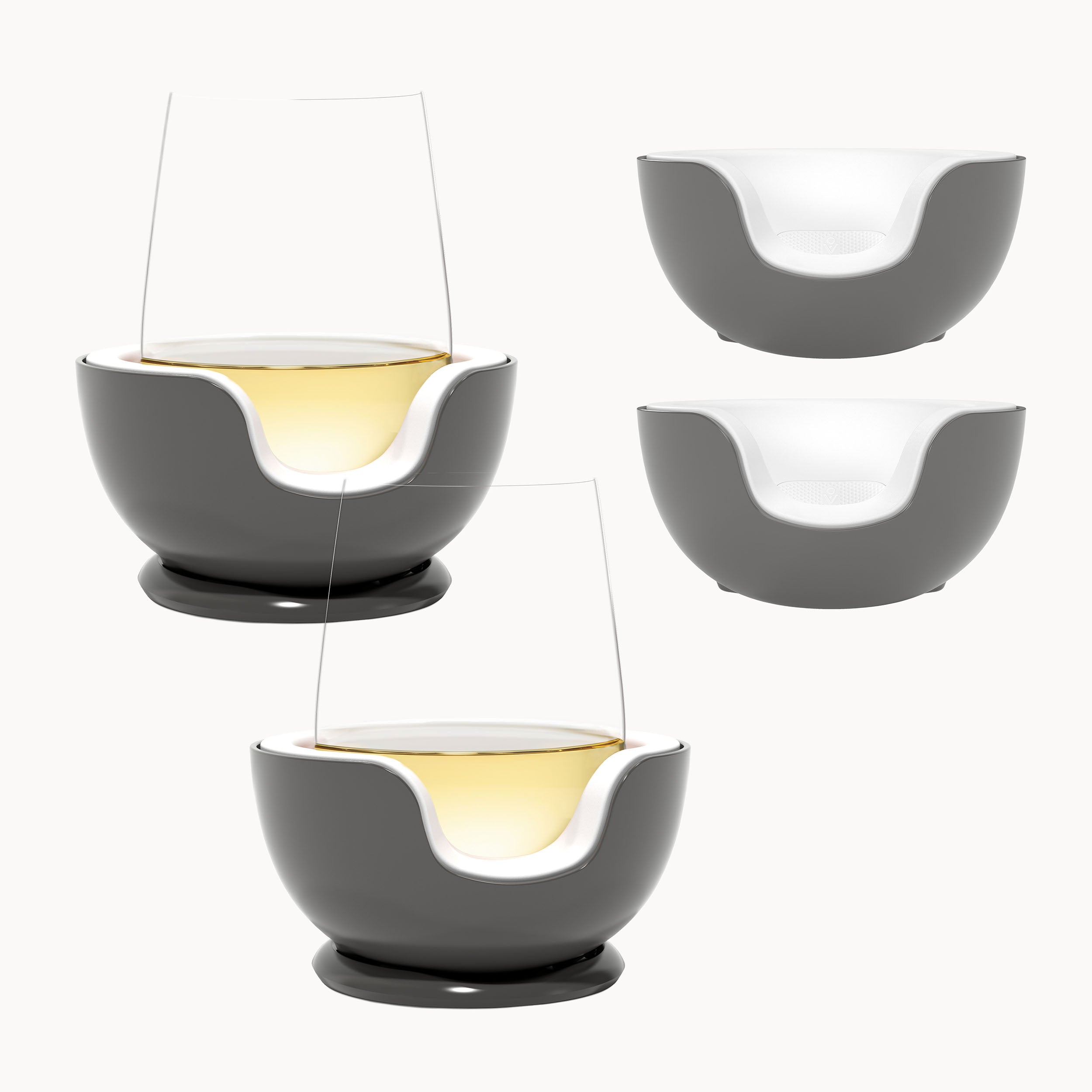 Stemless Wine Chiller Pair + 2 Extra Chill Cradles™
