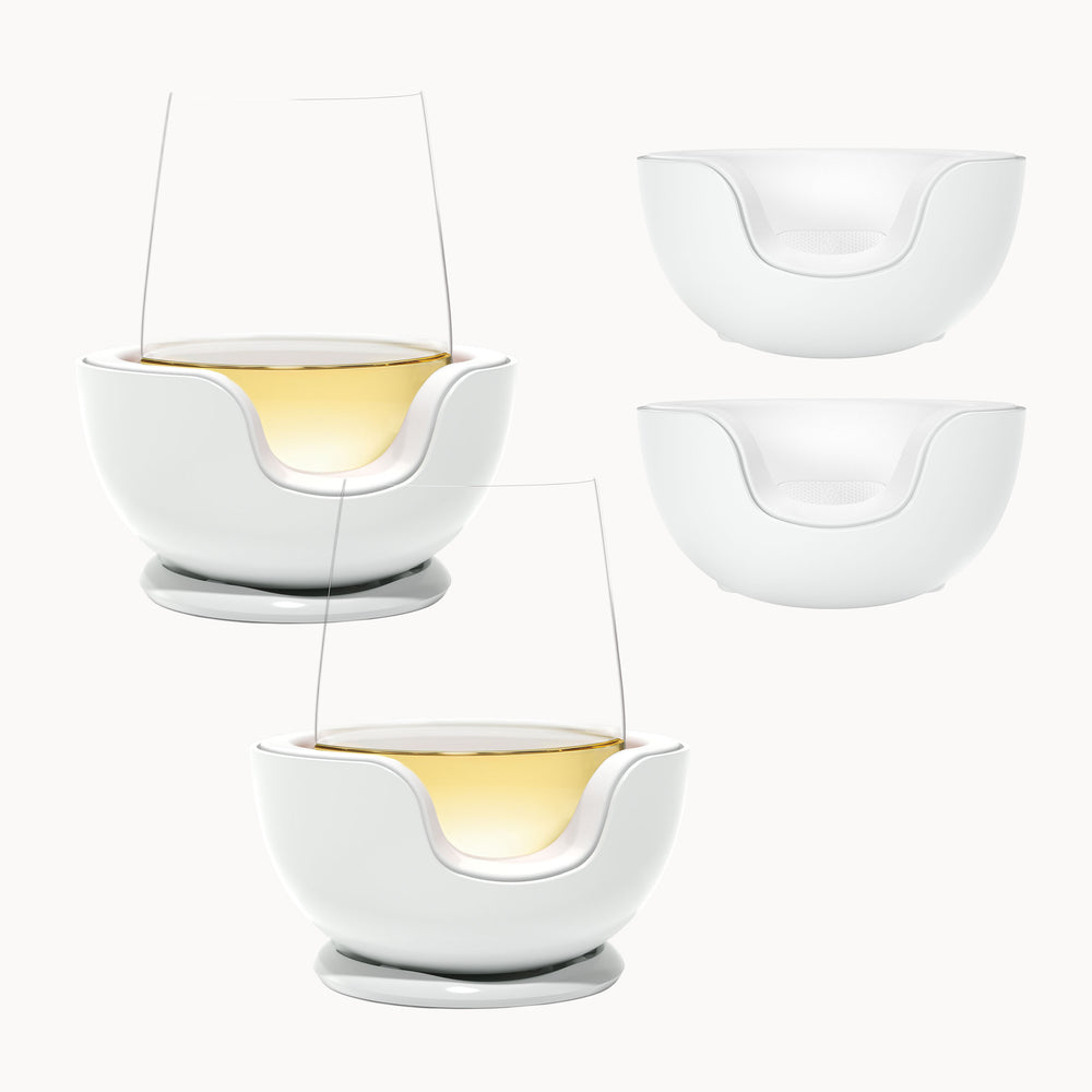 Stemless Wine Chiller Pair + 2 Extra Chill Cradles