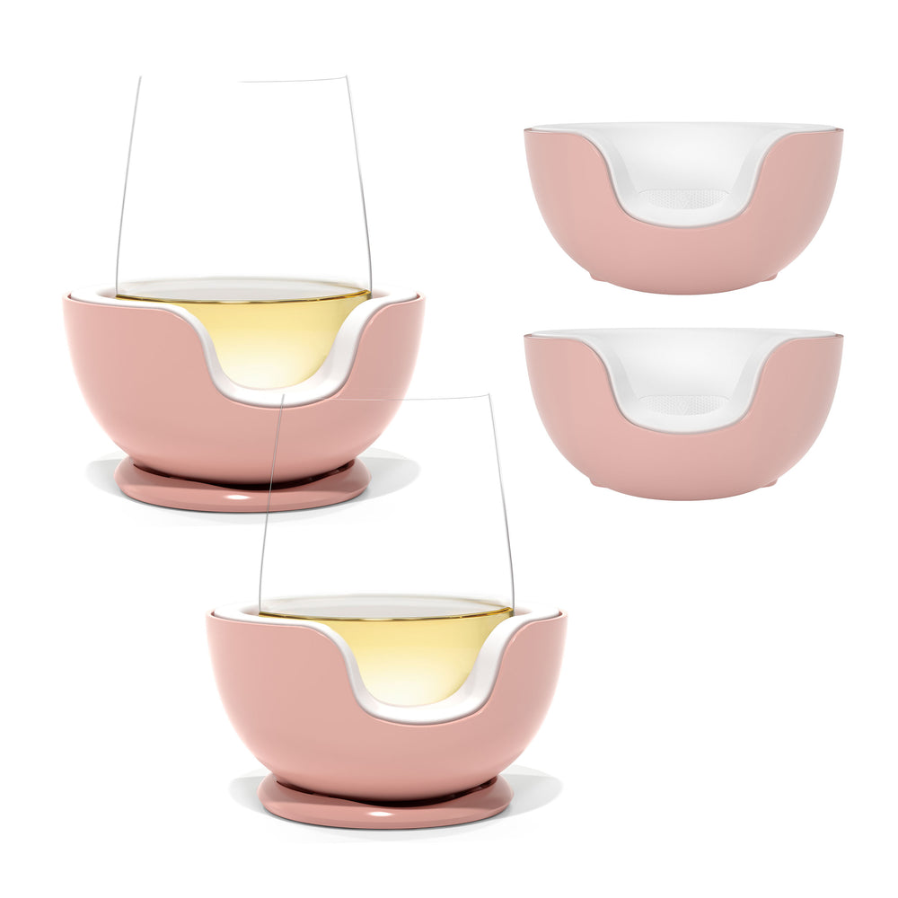 Stemless Wine Chiller Pair + 2 Extra Chill Cradles Sale Item Rose