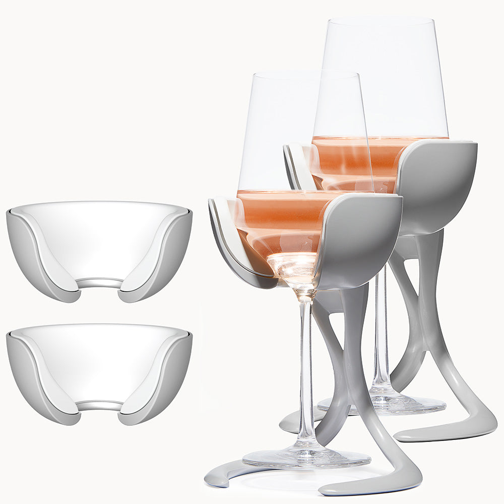Stemmed Wine Chiller Pair + 2 Extra Chill Cradles™