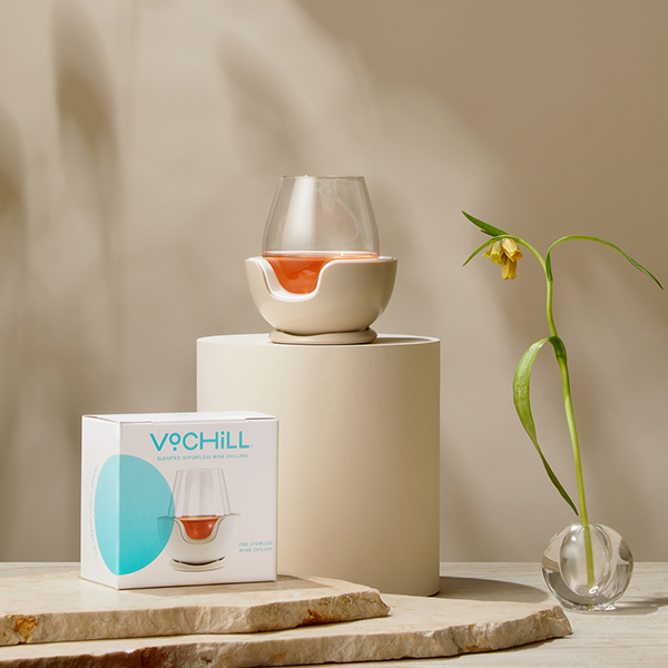 The new Stemless Wine Chiller from VoChill is now available for pre-order so you can keep your wine perfectly chilled in your own stemless wine glass.