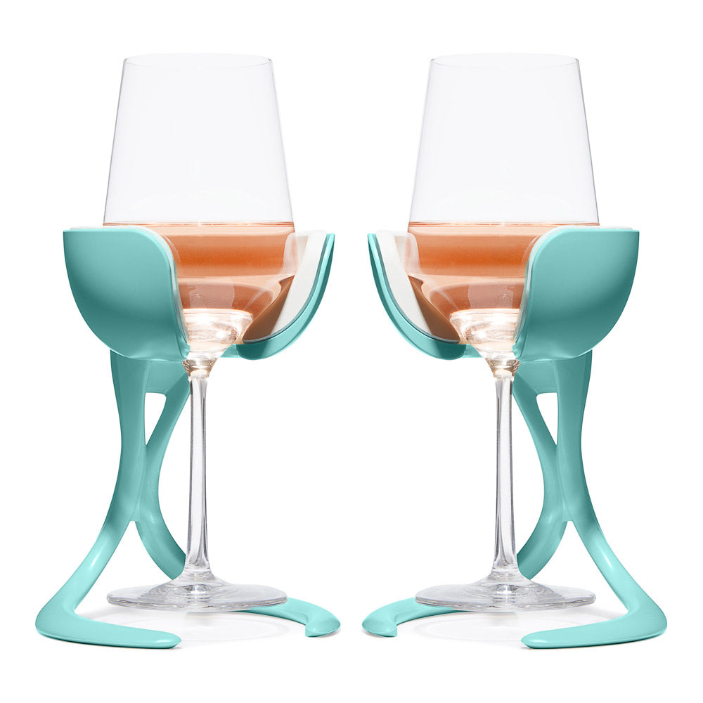 Stemmed Wine Chiller Pair Sale Item Cyan