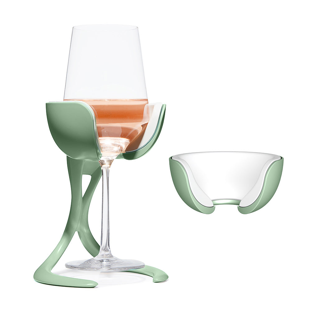 VoChill Stemmed Wine Glass Chiller + Extra Chill Cradle | Quartz | Best Wine Gift