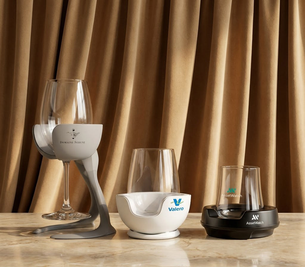 VoChill corporate gift set with wine chiller, premium packaging, and wine glasses